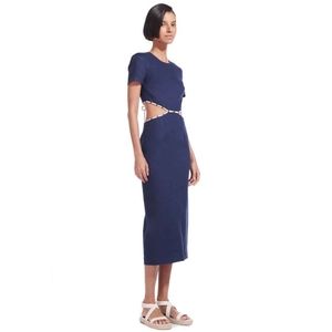 STAUD Matteo dress in blue linen